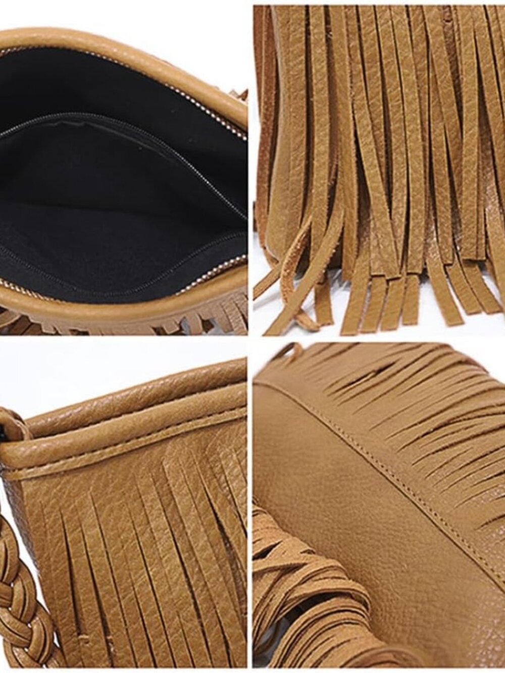Fringe Crossbody Bag Boho Sling Bag Brown Purse Hippie bag women - Picture 2 of 6